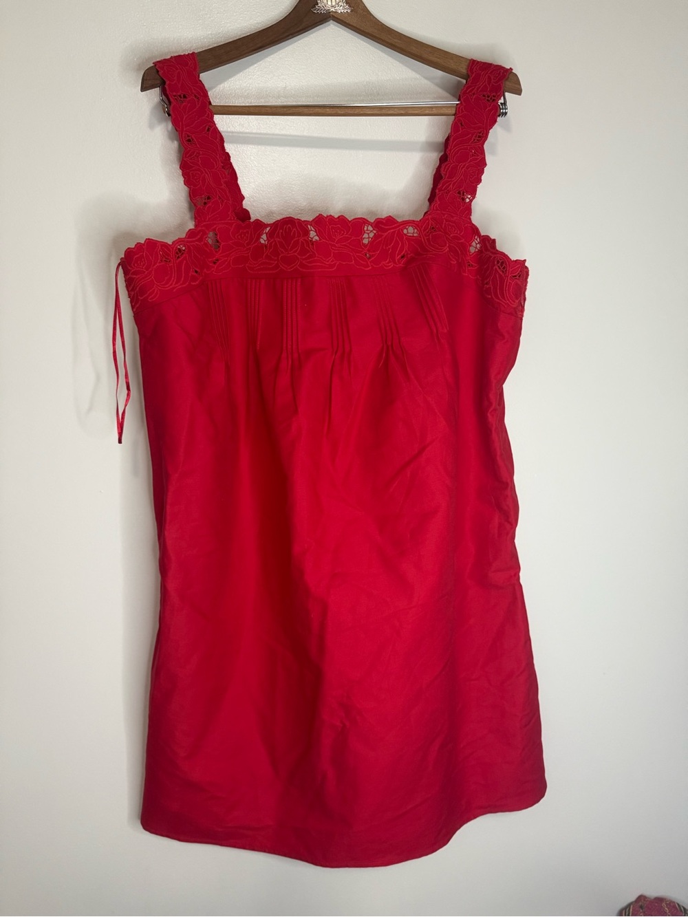 J.Crew NWT Women’s Red Sleeveless Square-Neck cotton dress size XL